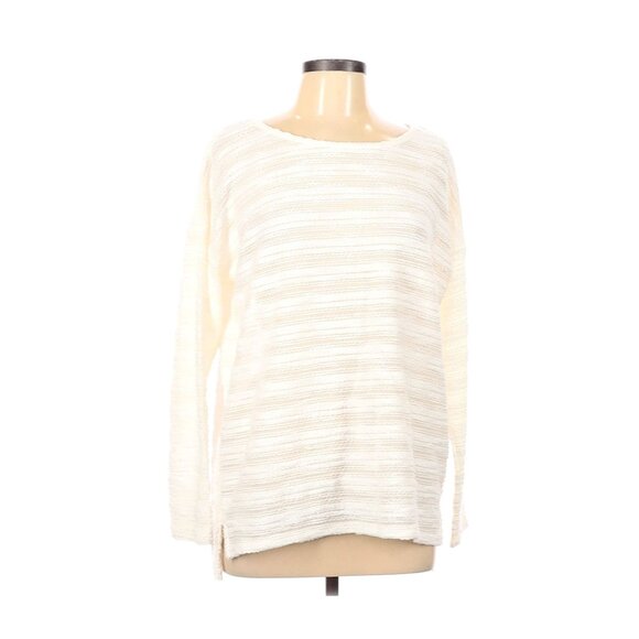 Karen Kane Womens Textured Knit Sweater Long Sleeve White Size L - Picture 1 of 4